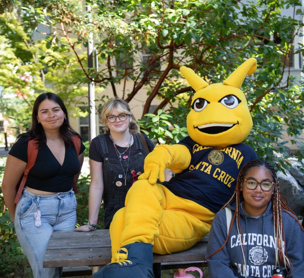 group of student with mascot